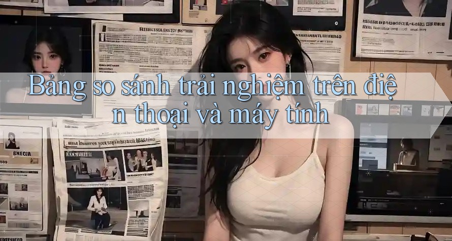 Bảng so sánh trải nghiệm trên điện thoại và máy tính